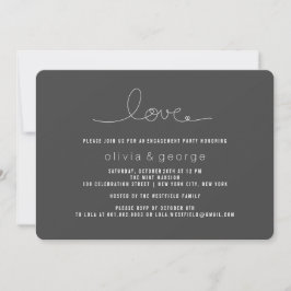 Simple Love Loop Heart Moderne Engagement Party Kaart