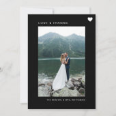 Simple Love Photo Collage Black Bedankkaart (Voorkant)