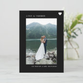 Simple Love Photo Collage Black Bedankkaart (Staand voorkant)