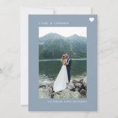 Simple Love Photo Collage Dusty Blue Bedankkaart (Voorkant)