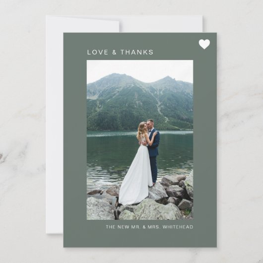 Simple Love Photo Collage Sage Bedankkaart (Voorkant)