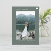 Simple Love Photo Collage Sage Bedankkaart (Staand voorkant)