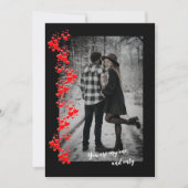 Simple Love Red Hearts Photo Holiday Kaart (Voorkant)