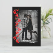 Simple Love Red Hearts Photo Holiday Kaart (Staand voorkant)