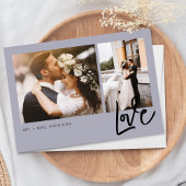 Simple Love Script 2 Photos Wedding Bedankkaart