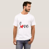 Simple Love Script met pictogram Red Heart T-shirt (Voorkant volledig)