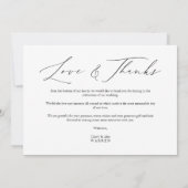 Simple Love & Thanks Custom Photo Couple Wedding (Achterkant)