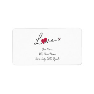 Simple Love Valentijnsdag Address Label