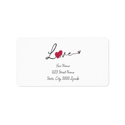 Simple Love Valentijnsdag Address Label (Voorkant)