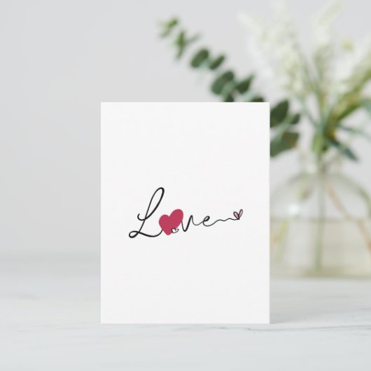 Simple Love Valentijnsdag Post Kaart (Staand voorkant)