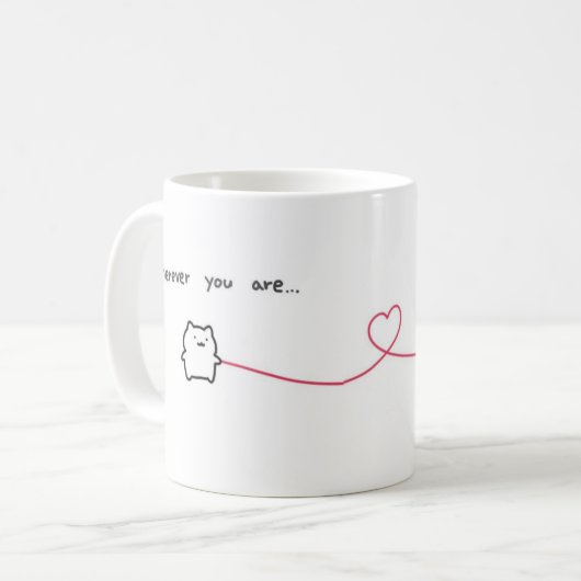 Simple Love Words Coffee Mok – Romantisch cadeau v (Voorkant links)