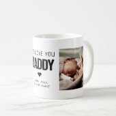 Simple Love You Daddy Heart 2 Foto Vaderdag Koffiemok (Voorkant rechts)