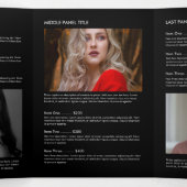 Simple Luxury Black & White Minimal Boutique Drieluik Kaart (Binnenkant midden)