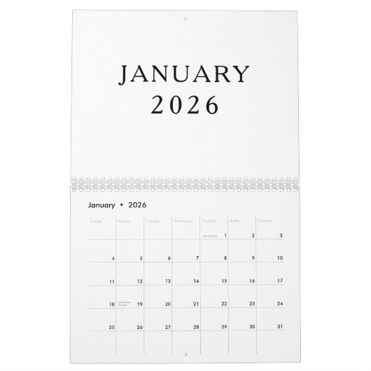 Simple Luxury Design Calendar Kalender (Jan 2026)