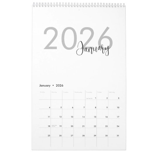 Simple Luxury Design Calendar Kalender (Jan 2026)