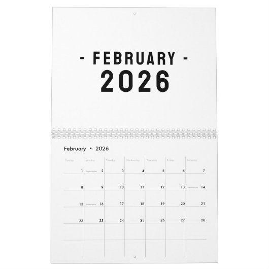Simple Luxury Design Calendar Kalender (Feb 2026)