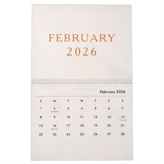 Simple Luxury Design Calendar Kalender (Feb 2026)