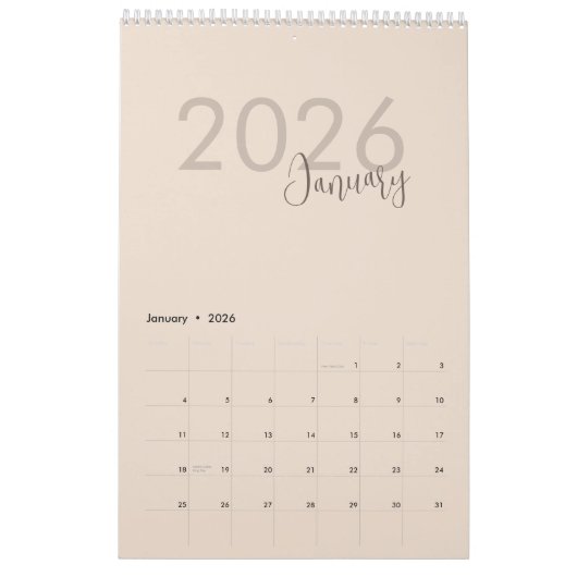 Simple Luxury Design Calendar Kalender (Jan 2026)