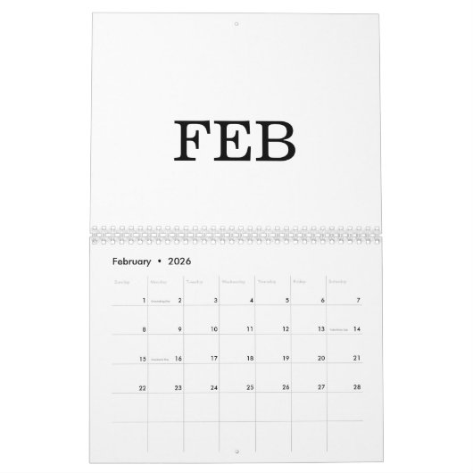 Simple Luxury Design Calendar Kalender (Feb 2026)