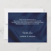 Simple Luxury Wedding Navy & Gold Script Classic Bedankkaart (Achterkant)
