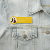 Simple Magnetic Employee Photo Yellow Naamplaatje (In situ)