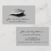 Simple Makeup Beauty Eyelash Lashes Glitter Silver Visitekaartje (Voorkant / Achterkant)