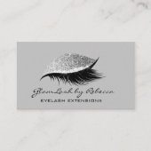 Simple Makeup Beauty Eyelash Lashes Glitter Silver Visitekaartje (Voorkant)