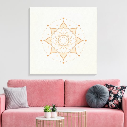 Simple Mandala Wall Art | Minimalist S Geomet Canvas Afdruk (Insitu (Woonkamer))