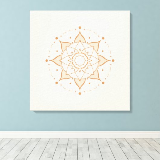 Simple Mandala Wall Art | Minimalist S Geomet Canvas Afdruk (Insitu (Houten vloer))