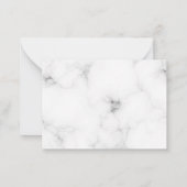 Simple Marble Gold Girly Script Monogram Notitiekaartje (Achterkant)