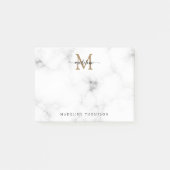 Simple Marble Gold Girly Script Monogram Post-it® Notes (Voorkant)