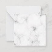 Simple Marble Gold Girly Script Monogram Square Notitiekaartje (Achterkant)