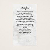 Simple Marble Photo Memorial Funeral Prayer Kaart (Achterkant)