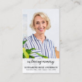 Simple Marble Photo Memorial Funeral Prayer Kaart Contactkaartje (Voorkant)