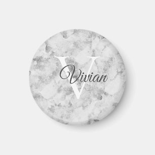 Simple Marble Waterverf Monogram Name Magnet