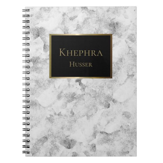 Simple Marble Waterverf Name Notitieboek (Voorkant)