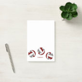 Simple Maroon Grijze Volleyballen Een Speler Naam Post-it® Notes (Kantoor)