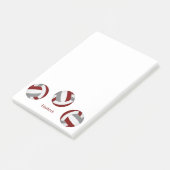 Simple Maroon Grijze Volleyballen Een Speler Naam Post-it® Notes (Schuin)