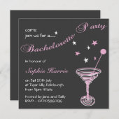 Simple Martini Swirl Bachelorette Party Kaart (Voorkant / Achterkant)