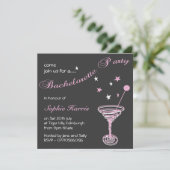Simple Martini Swirl Bachelorette Party Kaart (Staand voorkant)