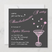 Simple Martini Swirl Bachelorette Party Kaart (Voorkant)
