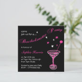 Simple Martini Swirl Bachelorette Party Kaart (Staand voorkant)
