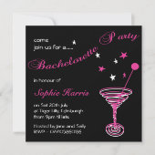 Simple Martini Swirl Bachelorette Party Kaart (Voorkant)