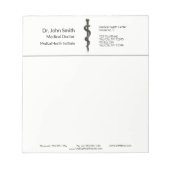Simple Medical Asclepius Black White Professional Notitieblok (Voorkant)