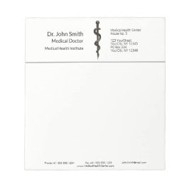 Simple Medical Asclepius Black White Professional Notitieblok