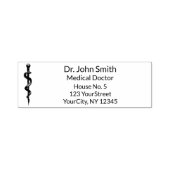 Simple Medical Asclepius Caduceus Black White Zelfinktende Stempel (Design)