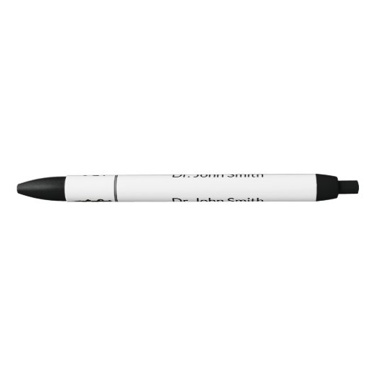 Simple Medical Professional Asclepius Black White Zwarte Inkt Pen (Voorkant)