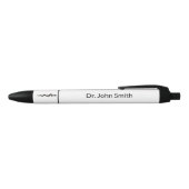 Simple Medical Professional Asclepius Black White Zwarte Inkt Pen (Bovenkant)