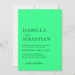 Simple Medium Spring Green Wedding Kaart