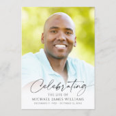 Simple Memorial Funeral Celebration of Life Photo Programmakaart (Voorkant)